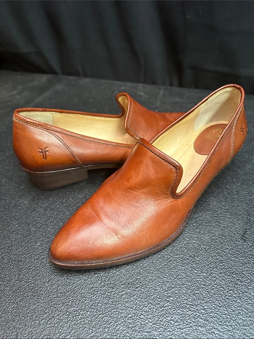 Frye Woman’s Brown Leather Slip-On Loafers 10
